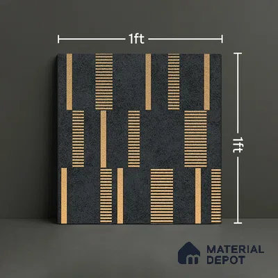 Highlighter Tiles  Tile TL 07251 C Plana 8013 GLM (Gold) 1 ft x 1 ft Ceramic Matte Finish - 9 mm  | 2 mm Spacer is Mandatory (Sample)